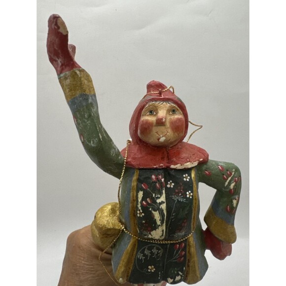 2 VTG HOFH Lord A Leaping Piper Piping Wooden Ornaments 12 Days Of Christmas - Picture 9 of 13